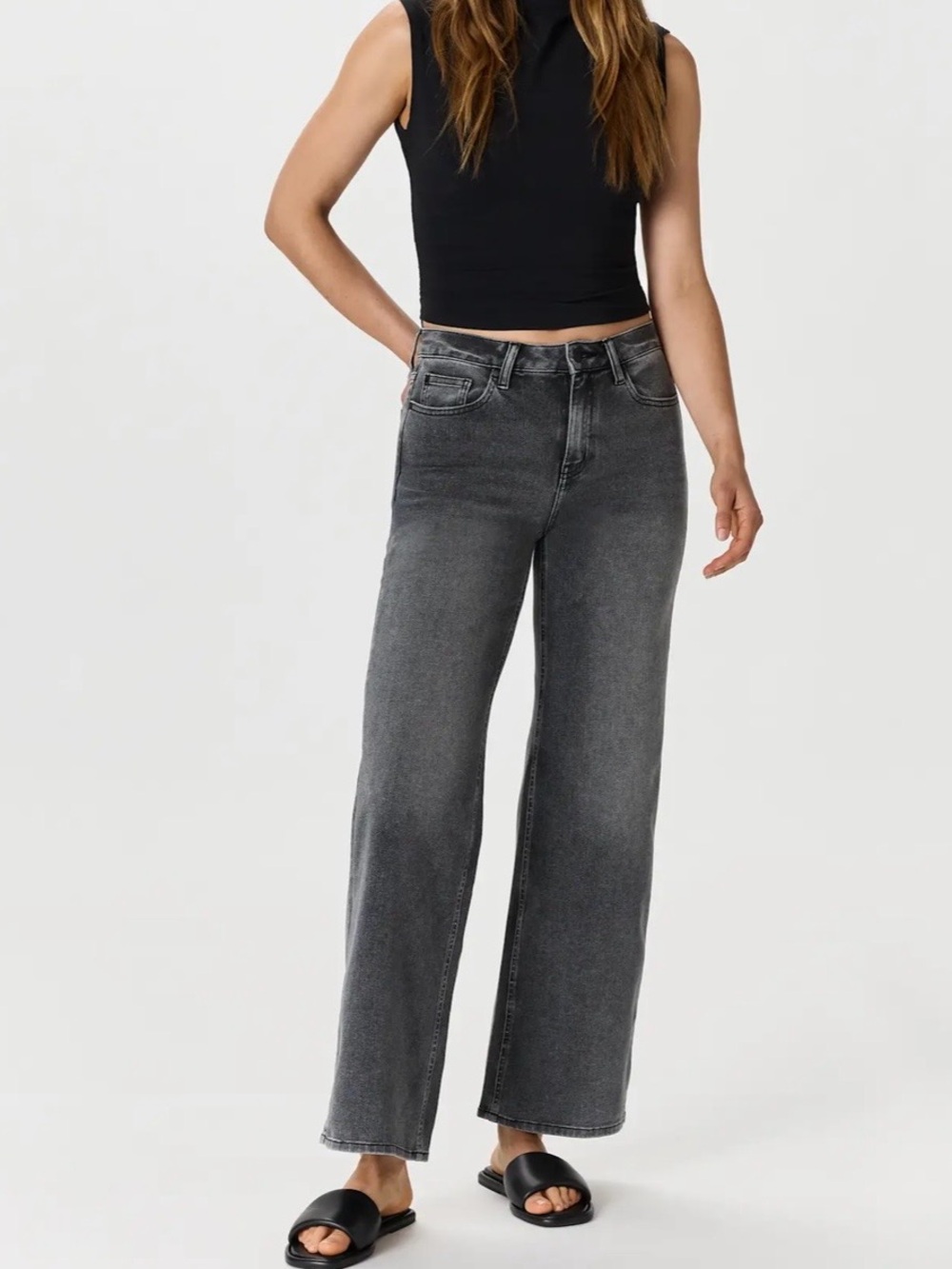 Quince: Bella Stretch Wide Leg Jeans greyed out, 29 long